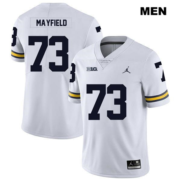 Men's NCAA Michigan Wolverines Jalen Mayfield #73 White Jordan Brand Authentic Stitched Legend Football College Jersey PH25X73UZ